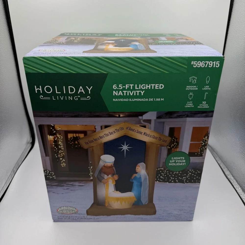 Holiday Living Christmas Nativity‎ Scene Airblown Inflatable 6.5 Ft NEW IN BOX